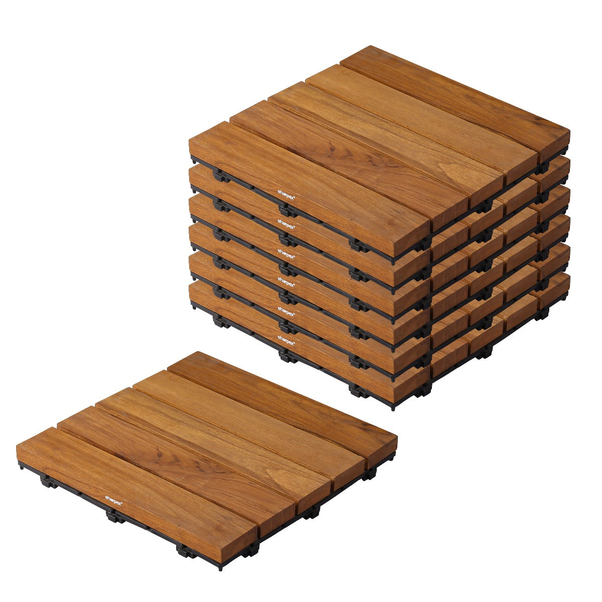 Teak Wood Deck Tiles - Brown (TIL-BR-003)