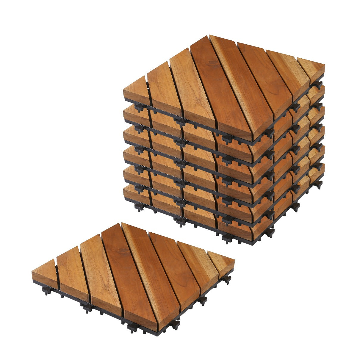 Teak Wood Deck Tiles -Brown (TIL-BR-013)
