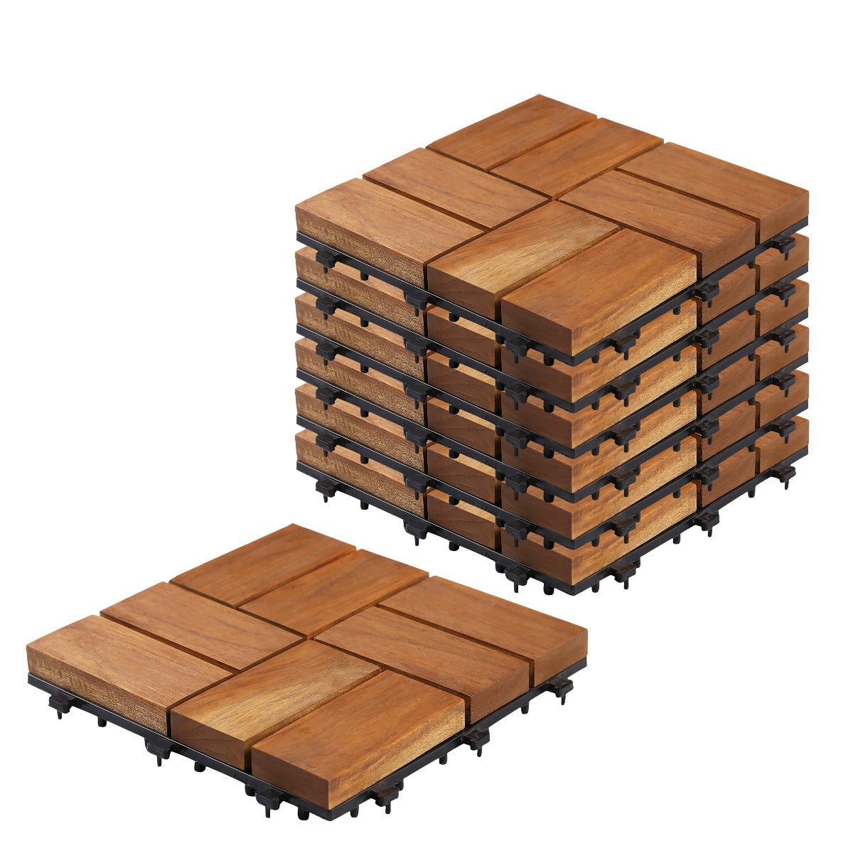 Teak Wood Deck Tiles - Brown (TIL-BR-015)