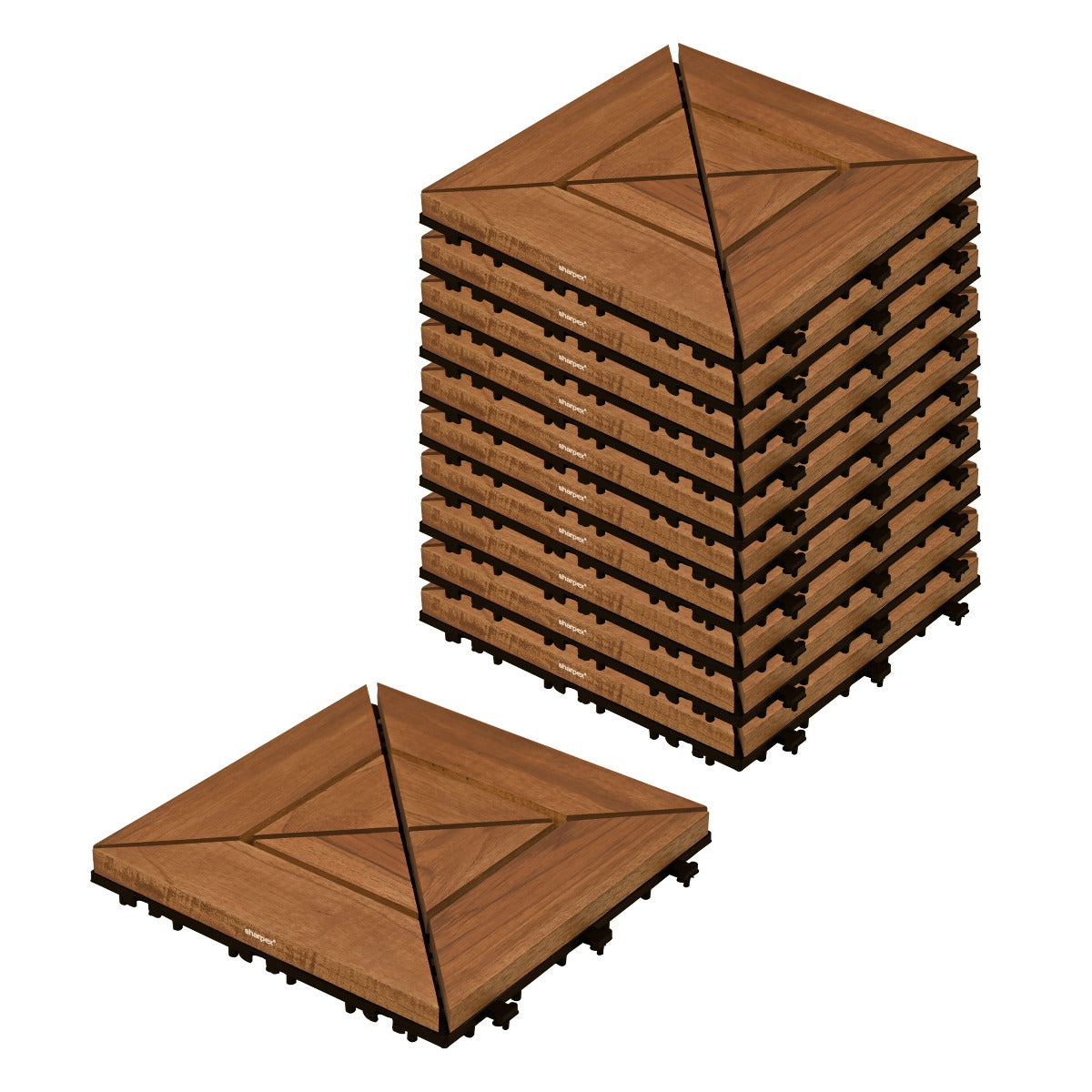 Teak Wood Deck Tiles - Brown (TIL-BR-017)