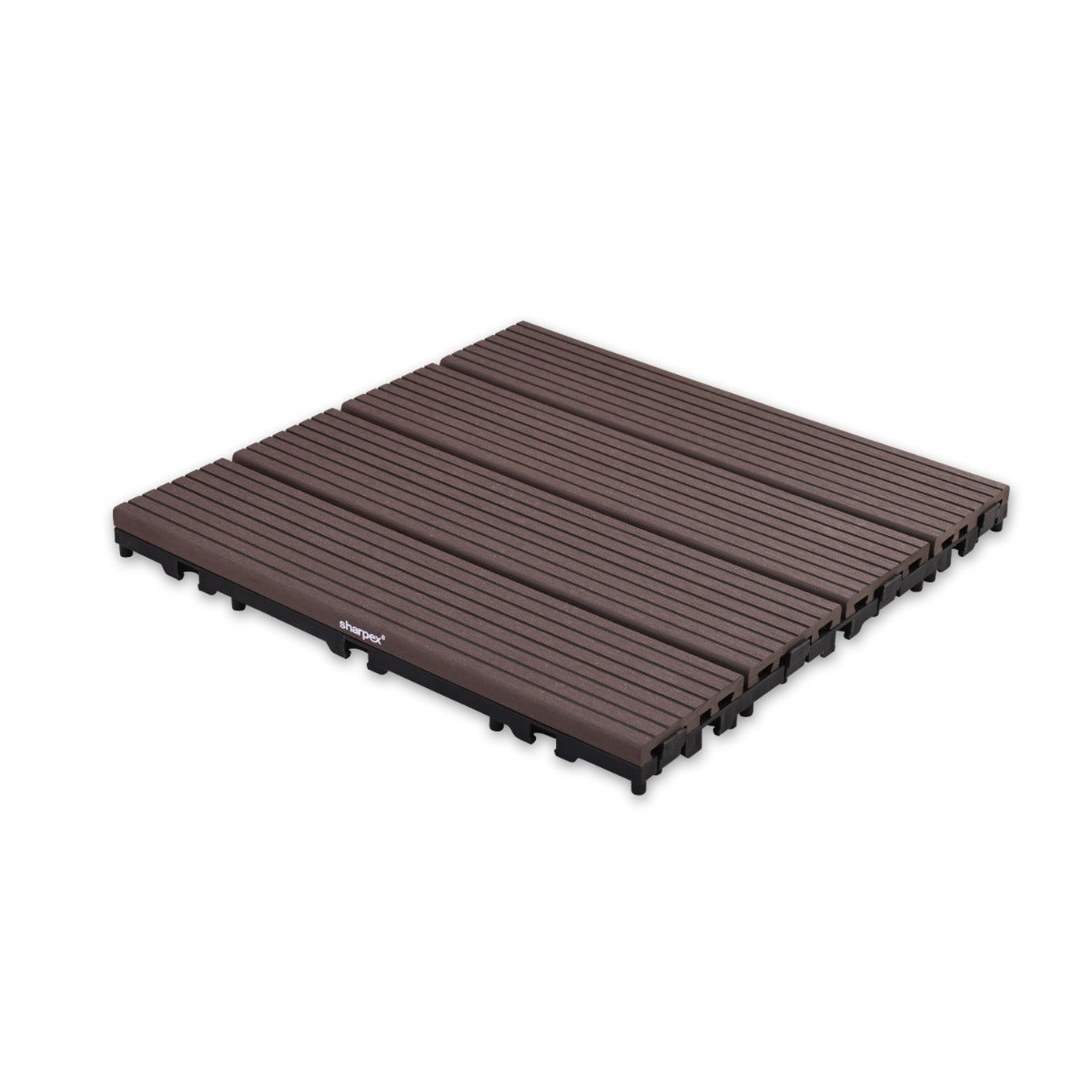 Sharpex WPC Deck Tiles with Interlocking | 1 Piece Floor Decking Water Resistant Tile for Balcony, Terrace, Garden, Poolside | Quick Flooring Solution for Indoor/Outdoor(TIL-CF-010)