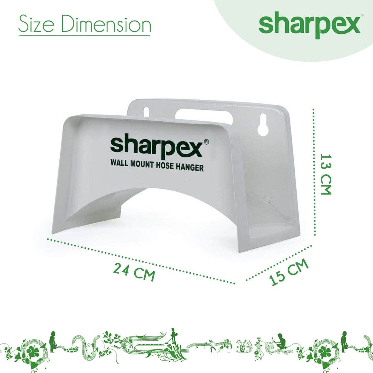 Sharpex Garden Steel Material Hose Hanger - Wall Mounted Watering Hose Holders - Heavy Duty Portable Irrigation Hose Hanger Only (Black, WMHH-fba)
