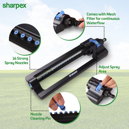 Heavy Duty Turbo Oscillating Sprinkler for Garden Watering