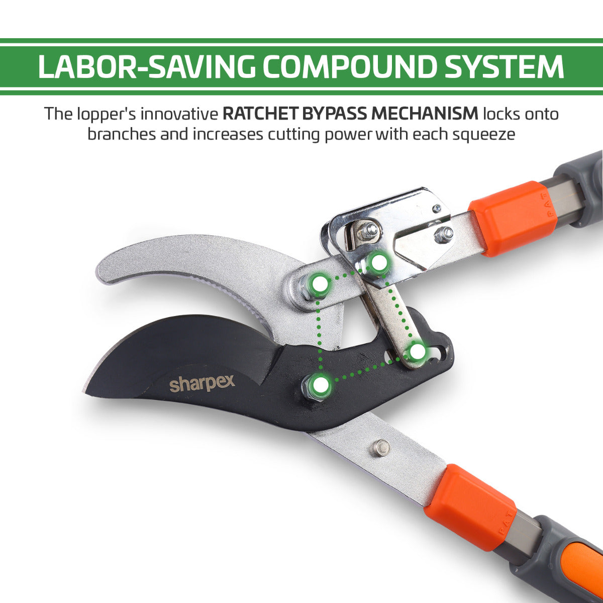 Bypass Ratchet Lopper with Telescopic Handles