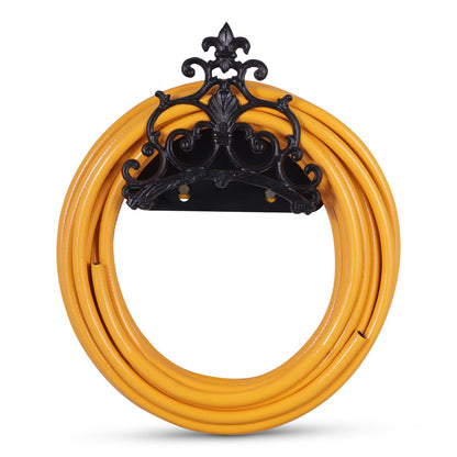 Sharpex DIY Hose Hanger for Garden Pipe | Decorative Wall Mounted Garden Pipe Holder for Hotel, Backyard, Garden, and Indoor - Outdoor | Heavy Duty Metal Portable Hose Pipe Holder Only (HOS-BL-020)