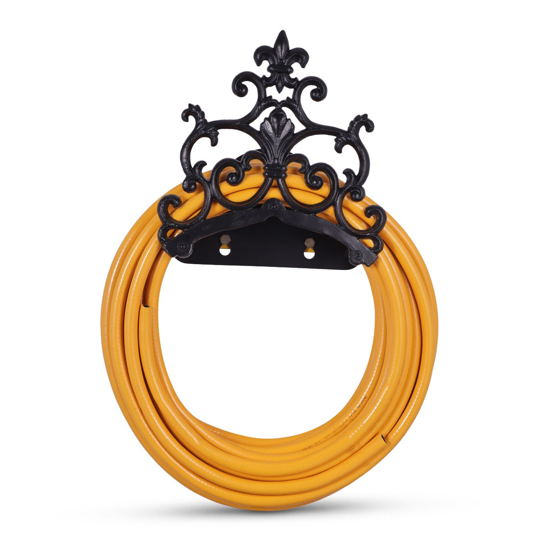 Sharpex DIY Hose Hanger for Garden Pipe | Decorative Wall Mounted Garden Pipe Holder for Hotel, Backyard, Garden, and Indoor - Outdoor | Heavy Duty Metal Portable Hose Pipe Holder Only (HOS-BL-021)