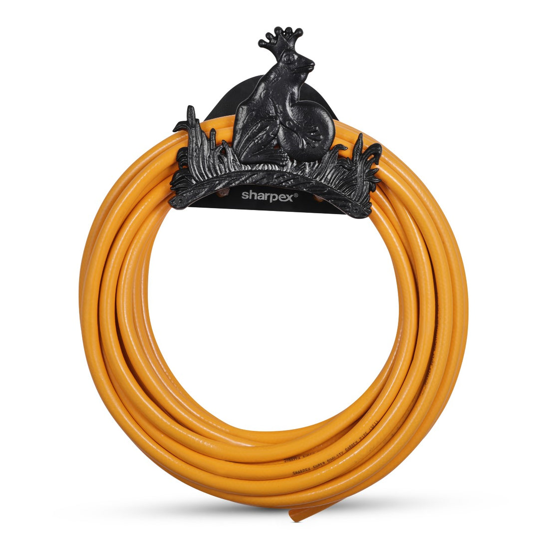 Sharpex DIY Hose Hanger for Garden Pipe | Decorative Wall Mounted Garden Pipe Holder for Hotel, Backyard, Garden, and Indoor - Outdoor | Heavy Duty Metal Portable Hose Pipe Holder Only (HOS-BL-023)