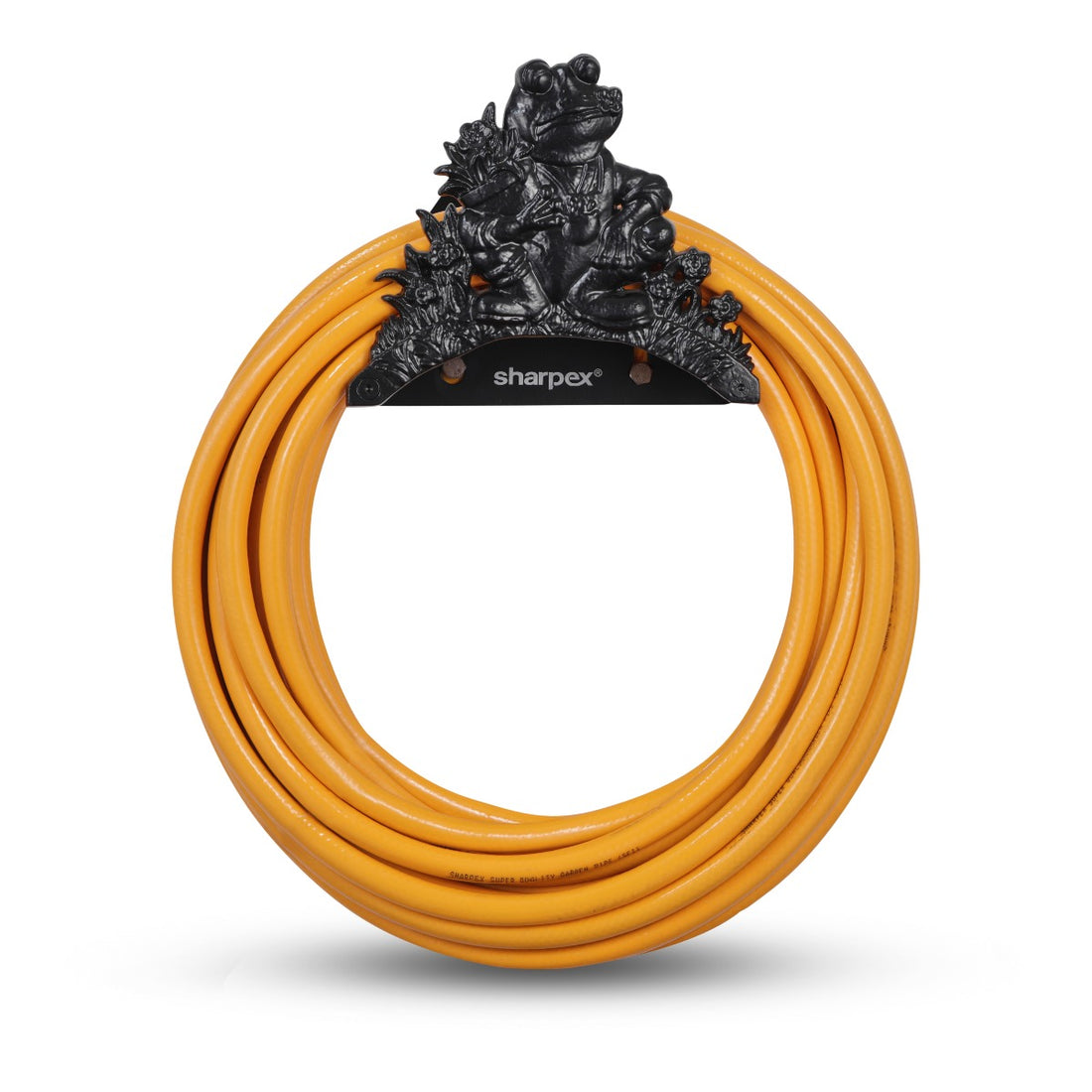 Sharpex DIY Hose Hanger for Garden Pipe | Decorative Wall Mounted Garden Pipe Holder for Hotel, Backyard, Garden, and Indoor - Outdoor | Heavy Duty Metal Portable Hose Pipe Holder Only (HOS-BL-019)