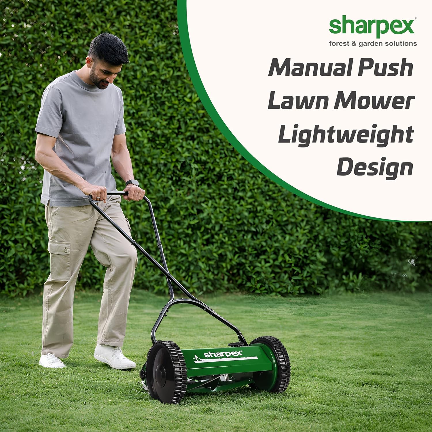 12" Manual Lawn Mower (Green)