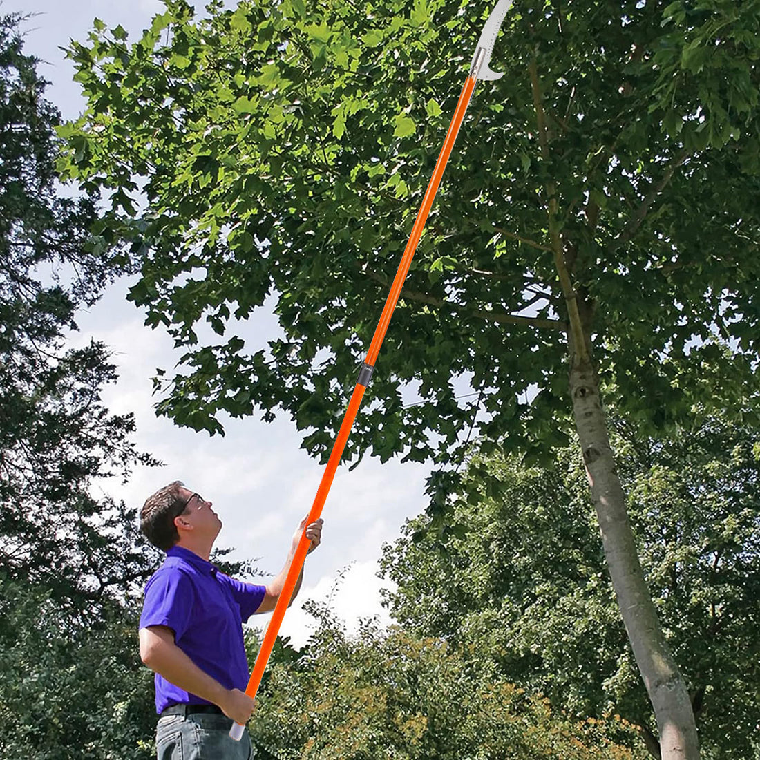 Sharpex 10 FT Pole Saw for Tree Trimming | 6 to 10 feet Long Extension Telescopic Manual Pruning Saw, Tree Branch Cutter For Long Trees, Yard Garden Patios | 43 cm Long Sharp Curved Steel Blade