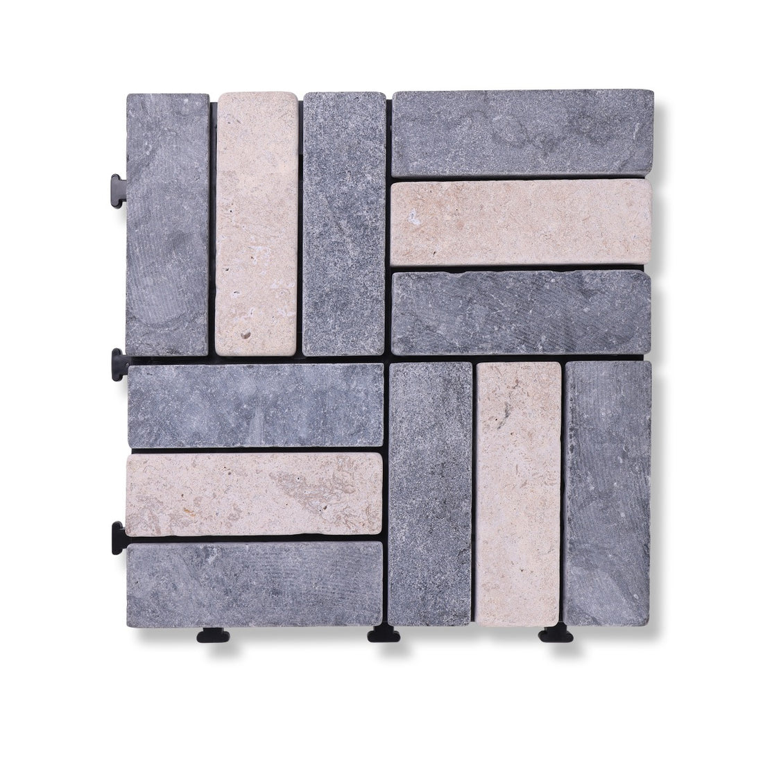 Sharpex Stone Deck Tiles with Interlocking | 6 Piece Stone Floor Decking Water Resistant Tile for Balcony, Terrace, Garden, Poolside