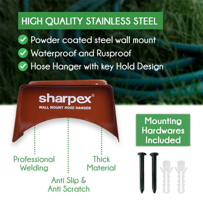 Heavy Duty Steel Portable Irrigation Watering Hose Holder Only (Dark Brown)