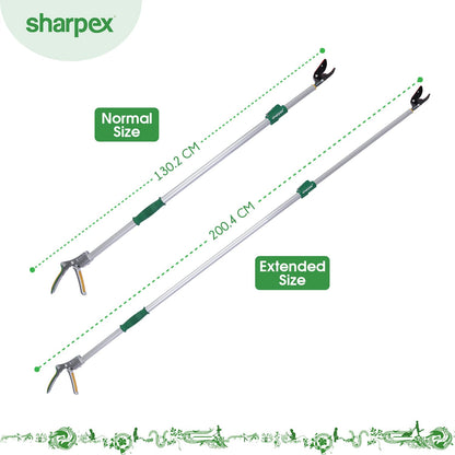 Sharpex 6 Feet Long Reach Pruner Aluminum Telescopic Cut and Hold Pruner Heavy Duty For Tree Branch Cutter &amp; Trimming, Cutting Leaves, Fruit Picker I Cut Up to 1 Inch