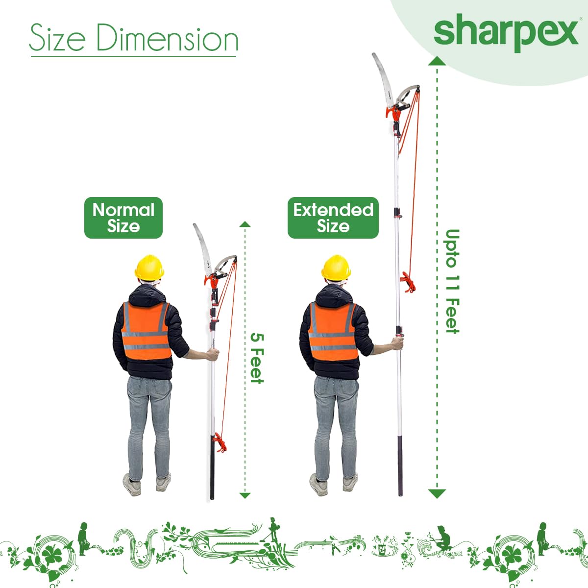 Sharpex 11 feet 3 Stage Telescopic Long Cutter for Tree Pruning