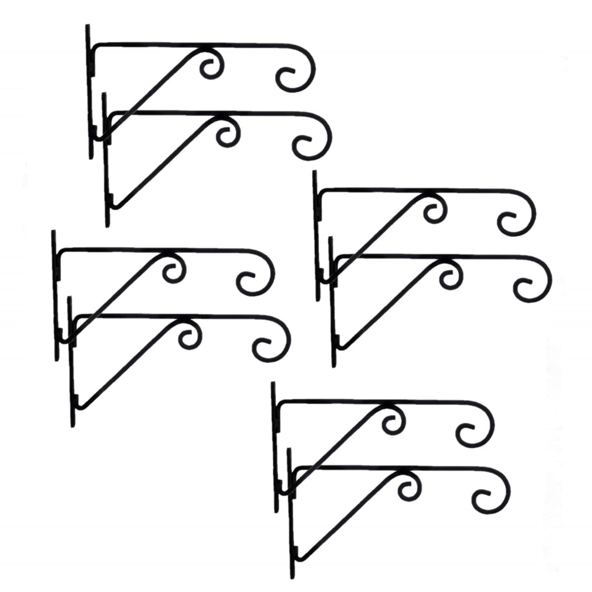 Metal Wall Bracket - Black- 8 PC   (CO8-BRK-BL-008)