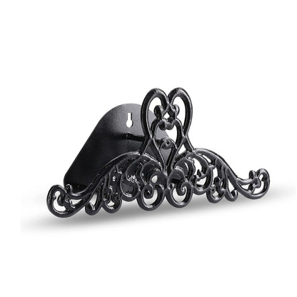DIY Ornamental Garden Hose Hanger - Heavy Duty Portable Irrigation Hose Hanger Only - Wall Mounted Watering Hose Holders (Black,HOS-BL-015)