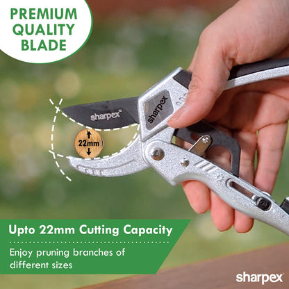 Professional Ratchet Garden Pruning Shears (Alum. Handles) - Anvil Type