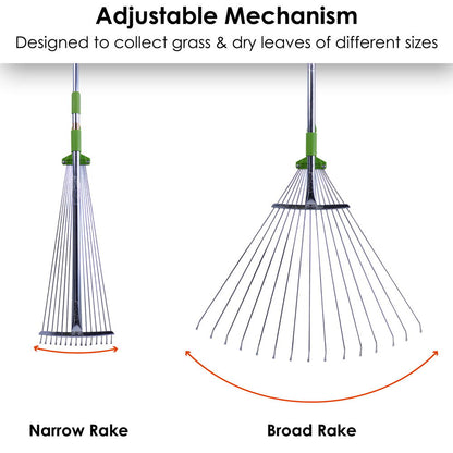 Adjustable Rake - Telescopic Handle (Green)
