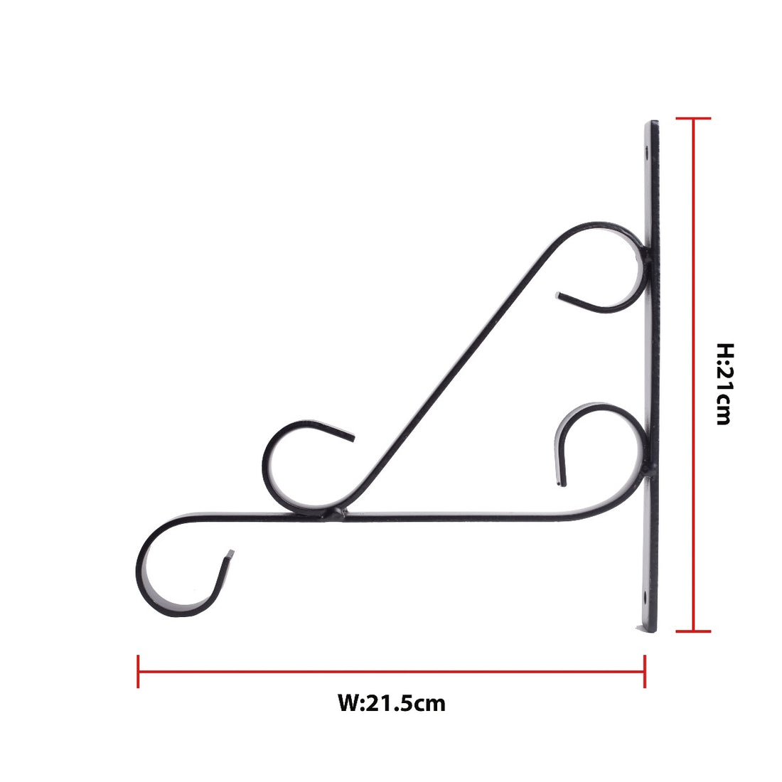 Metal Wall Bracket - Black- 4 PC  (CO4-BRK-BL-016)