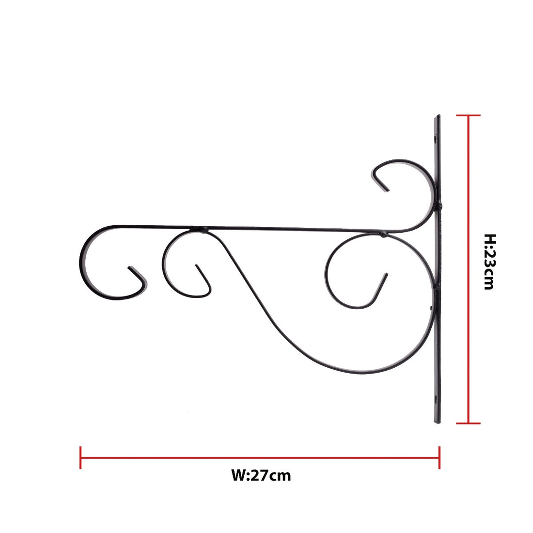 Metal Wall Bracket - Black- 4 PC  (CO4-BRK-BL-017)