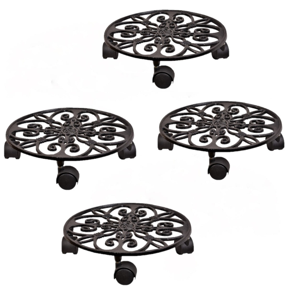 Iron Trolley - Black- Set of 4 (CO4-TRL-BL-004)