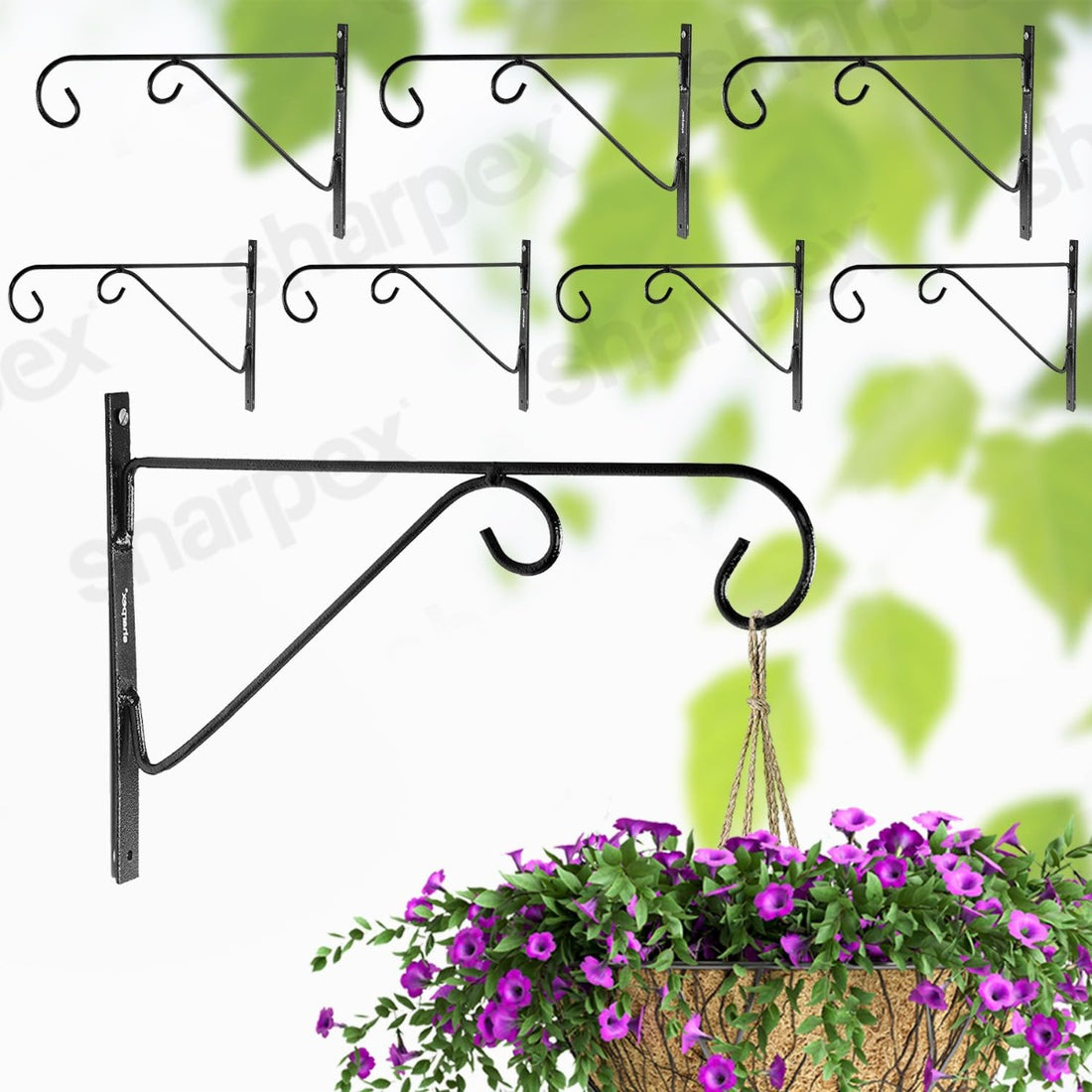 Metal Wall Bracket - Black- 8 PC   (CO8-BRK-BL-008)