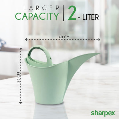 Modern &amp; Decorative Long Tip Watering Can (2L) for Home Gardening | Green