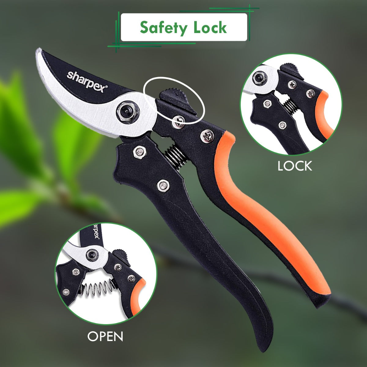 Heavy Duty 8 Inch Garden Bypass Pruning Shears