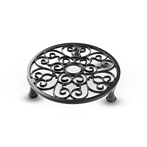 Metal Pot Stand- Black -Set of 4 (CO4-STN-PLS-BL-16)