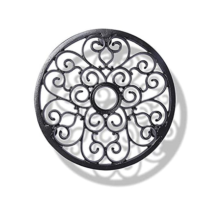 Metal Pot Stand- Black -Set of 4 (CO4-STN-PLS-BL-16)