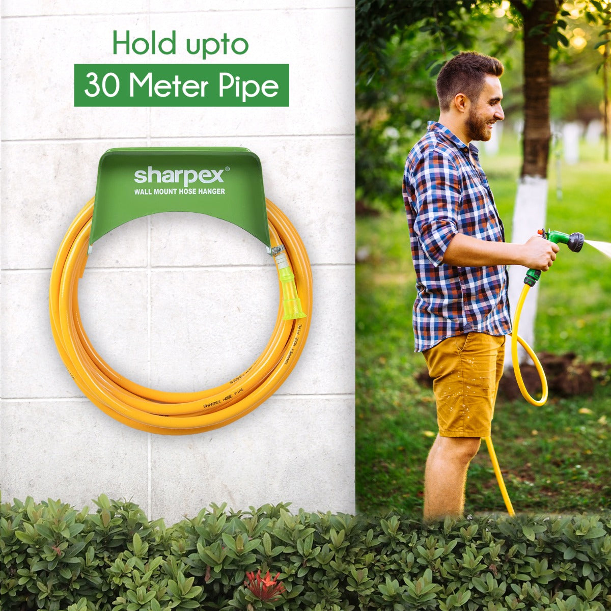 Heavy Duty Steel Portable Irrigation Watering Hose Holder Only (Green, HOS-GR-010)
