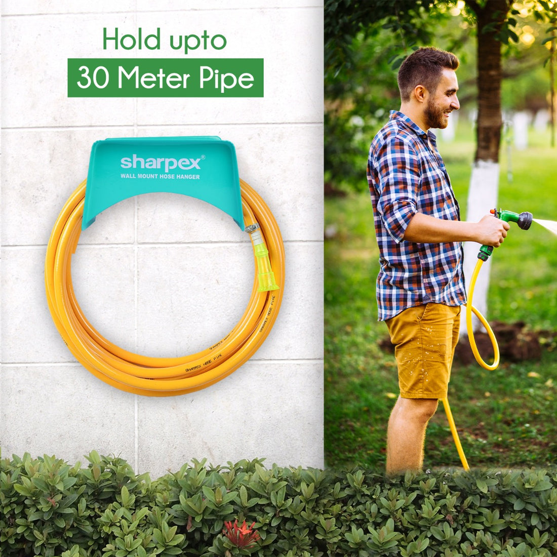 Heavy Duty Steel Portable Irrigation Watering Hose Holder Only (Ocean Green)