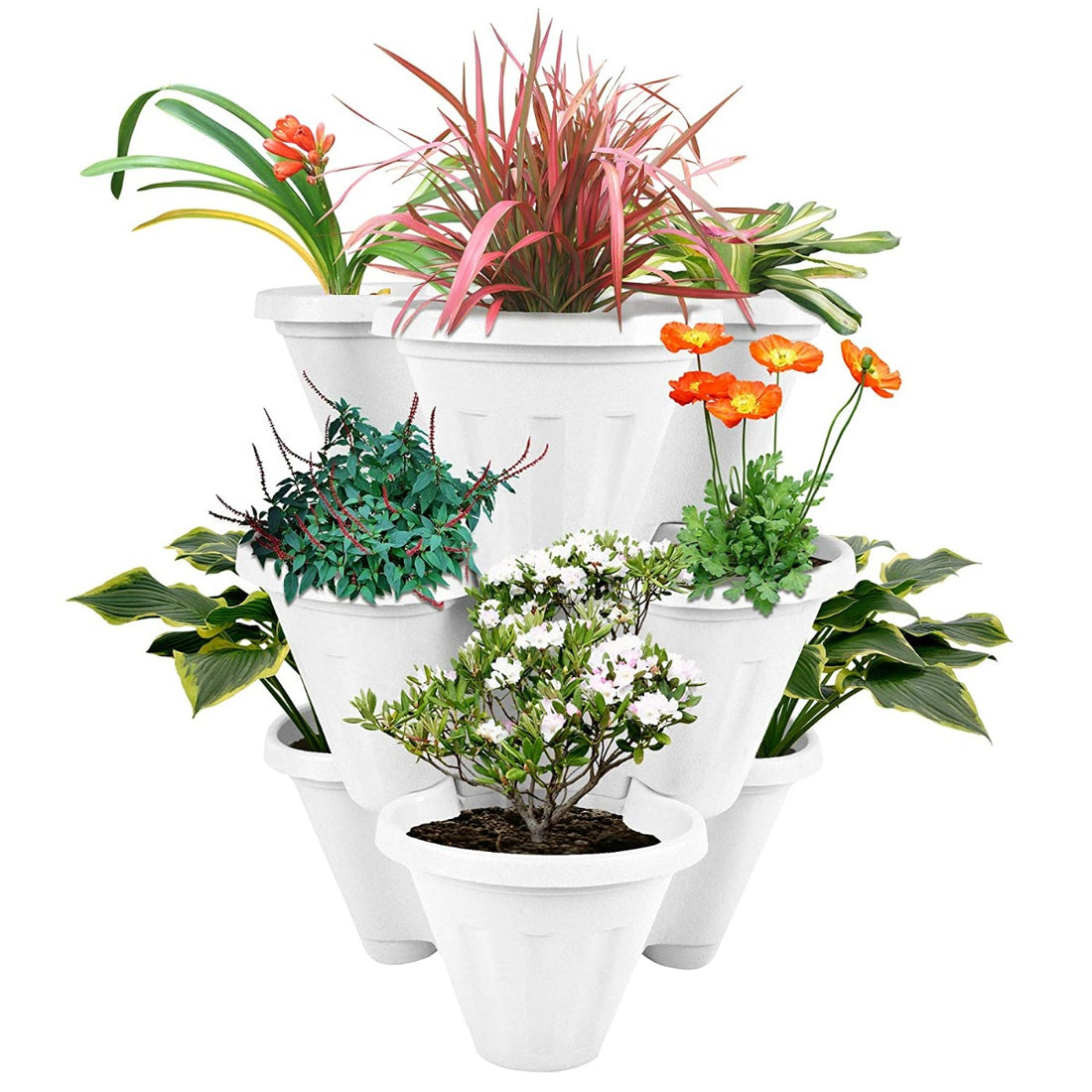Garden Stacking Flower Pot( POT-WH-028 )