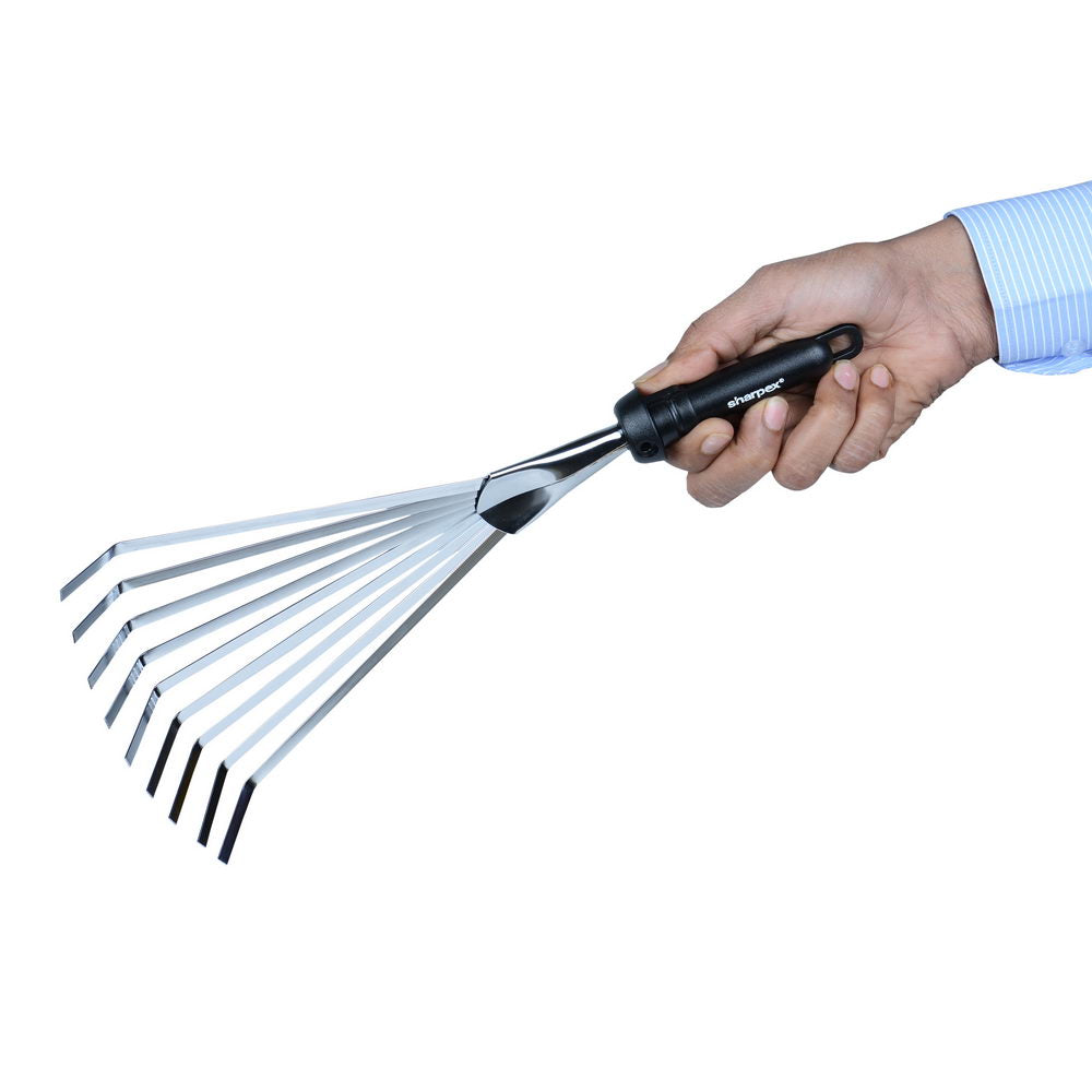 Sharpex Stainless Steel Teeth Broom / Rake Tool with Ergonomic Soft PVC ...