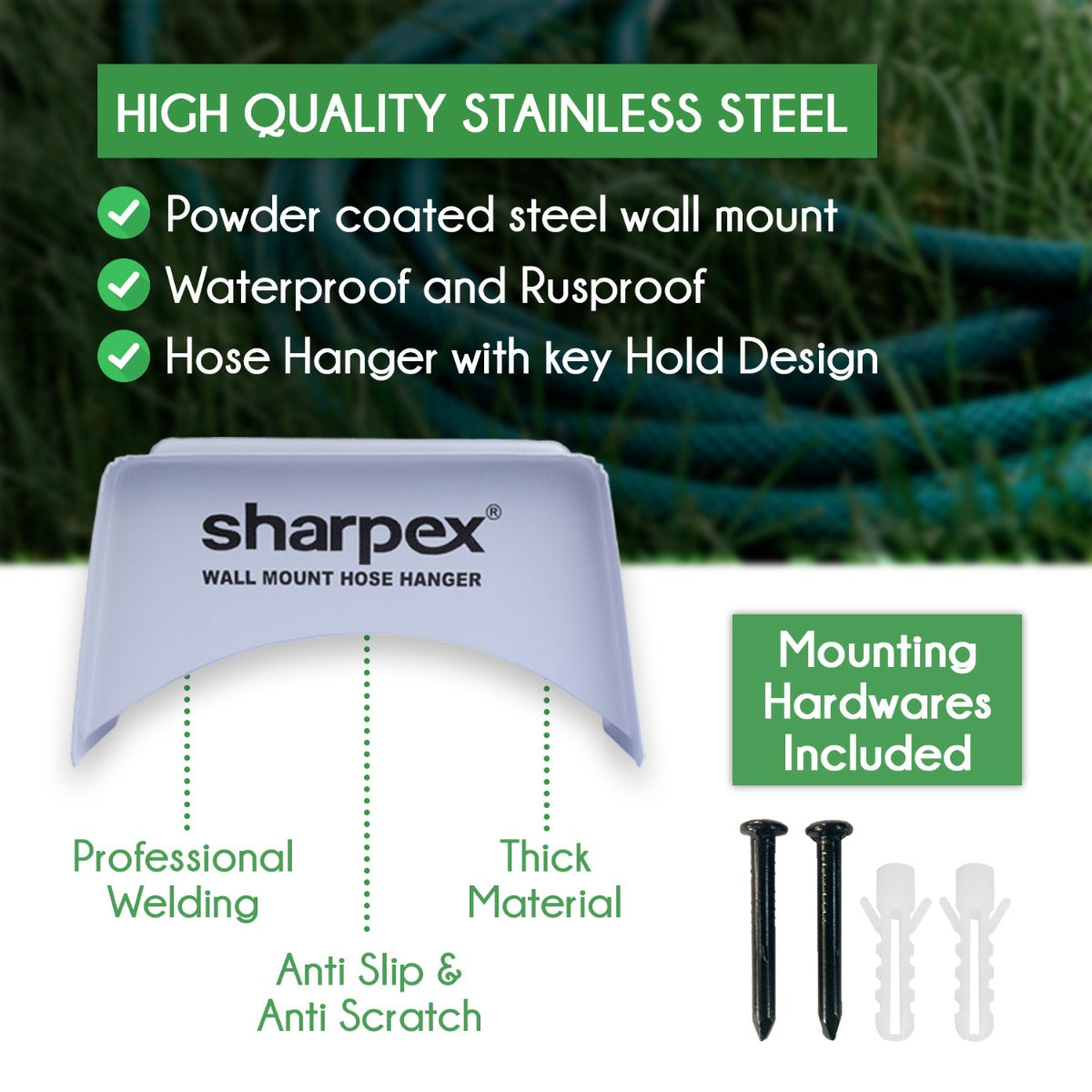Heavy Duty Steel Portable Irrigation Watering Hose Holder Only (Silver)