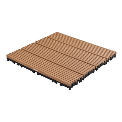 Sharpex WPC Deck Tiles with Interlocking | 1 Piece Floor Decking Water Resistant Tile for Balcony, Terrace, Garden, Poolside | Quick Flooring Solution for Indoor/Outdoor(TIL-TK-010)