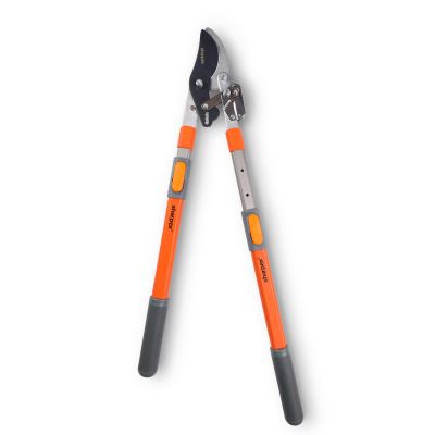 Sharpex Carbon Steel Blade Ratchet Bypass Lopper with Telescopic Aluminium Handles |Heavy-Duty Garden Pruner for Up to 2-Inch Cutting Capacity, Hedge Branch Cutter (Orange) 