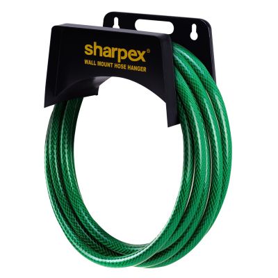 Sharpex Garden Steel Material Hose Hanger - Wall Mounted Watering Hose Holders - Heavy Duty Portable Irrigation Hose Hanger Only (Black, WMHH-fba) 