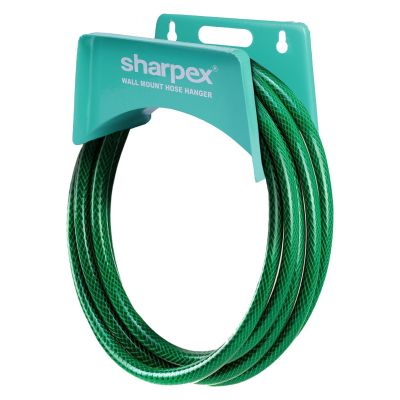 Sharpex DIY Metal Hose Pipe Holder For Garden Pipe - Hose Holder Wall Mounted for Garden, Hotel, Backyard, and Outdoor - Heavy Duty Steel Portable Irrigation Watering Hose Holder Only (Ocen Green)