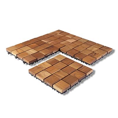 Teak Wood Deck Tiles - Brown - Set of 6 (CO6-TIL-BR-012)