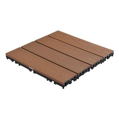 Sharpex WPC Deck Tiles with Interlocking | 1 Piece Floor Decking Water Resistant Tile for Balcony, Terrace, Garden, Poolside | Quick Flooring Solution for Indoor/Outdoor(TIL-TK-014)