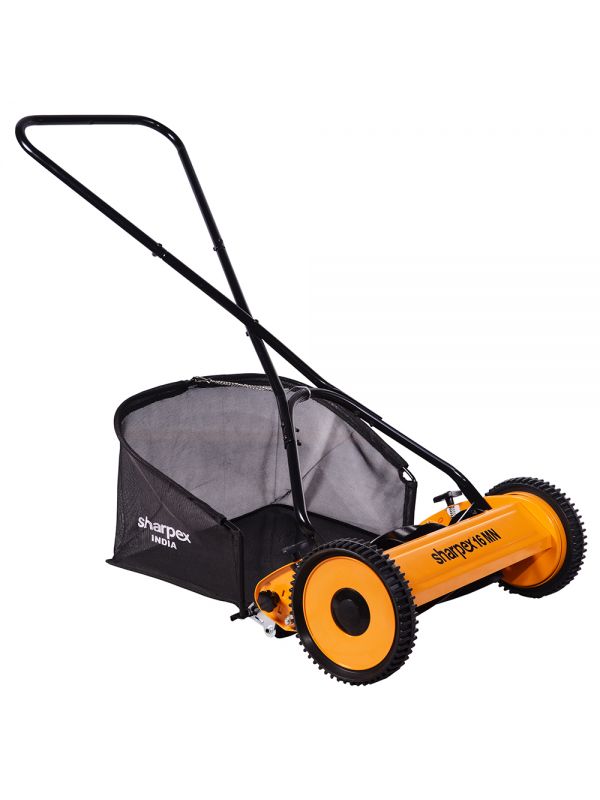 Sharpex Classic Push Manual Lawn Mower with Grass Catcher (Multicolour)  16-Inch Reel Lawn Mower with 5-Position Height Adjustment Manual Push Lawn  Mower Price in India - Buy Sharpex Classic Push Manual Lawn